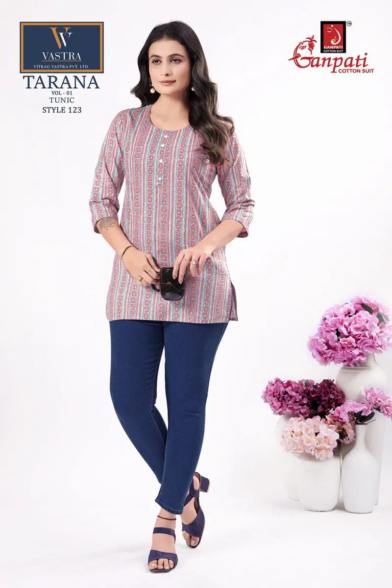 Ganpati Tarana Vol 1 Casual Wear Cotton Printed Short Tops Collection